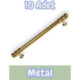 Nesli Alüminyum Metal Lüks Modern Mobilya Çekmece Mutfak Dolabı Kulpu Altın 128MM (10 Adet)
