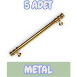 Nesli Alüminyum Metal Lüks Modern Mobilya Çekmece Mutfak Dolabı Kulpu Altın 160MM (5 Adet)