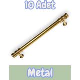 Nesli Alüminyum Metal Lüks Modern Mobilya Çekmece Mutfak Dolabı Kulpu Altın 96MM (10 Adet)