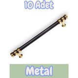 Nesli Alüminyum Metal Lüks Modern Mobilya Çekmece Mutfak Dolabı Kulpu Siyah-Altın (10 Adet) - 128mm