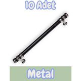 Nesli Alüminyum Metal Lüks Modern Mobilya Çekmece Mutfak Dolabı Kulpu Siyah-Krom 128MM (10 Adet) - Siyah - Krom