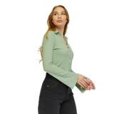 Neslice in İstanbul Kadın Uzun Kollu Crop Gömlek L YESIL