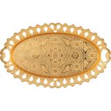 Neslişah Oval 2 Kişilik Metal Sunum Tepsi (438-2) - Gold