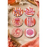 Nesnel Gift Deniz Temalı Bardak Altlığı 6'lı Set – Denizanası, Yengeç, Inci Istiridye, Denizatı, Deniz Yıldızı, Desenli – 9 cm 3 mm Mdf, Uv Baskı