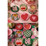 nesnelgift Retro & Pop Art Desenli Bardak Altlığı 6’lı Set – 9 cm, 3 mm MDF, UV Baskı Dekoratif Bardak Altlık