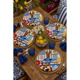 nesnelgift Sicilya Serisi Kolaj 4'lü Supla Set – Sicilya Temalı - 30 cm, 3 mm MDF, UV Baskı, Masa Sunumu