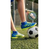 Nespa Çoraplı Erkek Halı Saha Kramponu - Kaymaz Tabanlı Bilekli Futbol Ayakkabısı + çorap hediye - Mavi - Yeşil