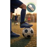 Nespa Çoraplı Erkek Halı Saha Kramponu - Kaymaz Tabanlı Bilekli Futbol Ayakkabısı + çorap hediye - Siyah - Mavi