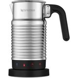 NESPRESSO Aeroccino 4 süt köpürtücü, elektrikli köpük hazırlayıcı, 120 ml kremsi süt köpüğü ve 240 ml sıcak süt için, bulaşık makinesinde yıkanabilir köpürtücü, gümüş