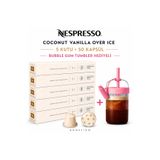 Nespresso Coconut Vanilla Flavour Over Ice Hindistan Cevizi Vanilya Aromalı 50 Kapsül + Bubble Gum Tumbler Hediyeli I Ghostium