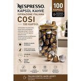 Nespresso Kapsül Kahve Cosi 100 Kapsül + Cam Saklama Kutu Hediyeli