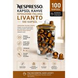 Nespresso Kapsül Kahve Livanto 100 Kapsül + Cam Saklama Kutu Hediyeli