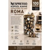 Nespresso Kapsül Kahve Roma 100 Kapsül + Cam Saklama Kutu Hediyeli