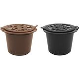 Nespresso Line Kahve Makinesi Için 2 Adet Yeniden Doldurulabilir Kapsüller ve Yeniden Kullanılabilir Kapsül Bardakları (Yurt Dışından) - Renkli