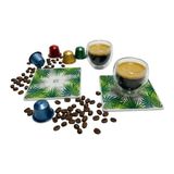 Nespresso Rio Çift Cidarlı Cam Espresso Bardak 2 x 80ML ve 2 Adet Porselen Bardak Altlığı Seti - 001 - Beyaz - 80 ml