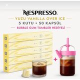 Nespresso Yuzu Vanilla Over Ice Kapsül Kahve 50 Kapsül + Bubble Gum Thumbler Hediye