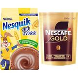 Nesquik Çikolatalı Toz İçecek 375 Gr ve Nescafé Gold Çözünebilir Kahve Ekopaket, 200 g