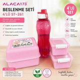 Ness Global 4’lü Beslenme Seti – Matara ve Saklama Kabı Seti – Okul, Iş, Piknik ve Günlük Kullanım