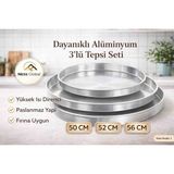 Ness Global Alüminyum 3’lü Tepsi Seti 50-52-56 cm Fırın Tepsisi Dayanıklı