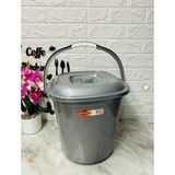 Ness Global Kapaklı Çok Amaçlı Kova Bakliyat, temizlik, banyo, mama, bebek Bezi, su Kovası 18 Litre Orta Boy Gri Renk 1 Adet