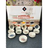 Ness Global Porselen Sosluk Çerezlik Çok Amaçlı 10CM 6 Adet Karma Desenler
