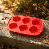 Ness Global Silikon Kalıp Çikolata Muffin Sabun Kokulu Taş Mum Epoksi Kek Kalıbı 6 Delikli(Her Göz 8x8 cm )
