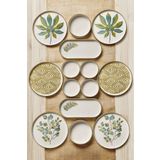 NESS HOME 14 Parça 6 Kişilik Stackable Güz Bahar Kahvaltı Takımı - Lüx Kahvaltılık Sunum Seti Tabağı