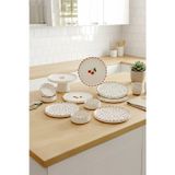Ness Home Kiraz Stackable 11 Parça 6 Kişilik Kahvaltı Takımı-Lüx Kahvaltılık Sunum Seti Tabağı