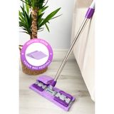 NESS HOME Yedek Bez Hediyeli Ayarlanabilir Mop - Mikrofiber Bezli Mandallı Çok Amaçlı Paspas Yer Mopu