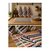 Nessam Home 6'lı Buldan Kara Tezgah Dokuma Nohut Desenli Mutfak Havlusu 30x50 cm Karışık Renkli