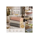 Nessam Home Buldan Dokuma Peşkir Seti 12'li 30x50 cm %100 Pamuk Karışık Renk Saçaklı Mutfak Havlusu