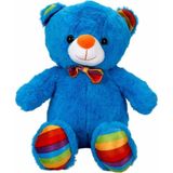 Nessi World 30 cm Oturan Kurdeleli Renkli Peluş Ayı