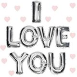 Nessi World 35 cm I Love You Gümüş Renk Folyo Balon