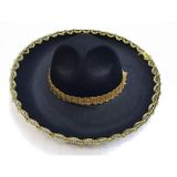 Nessi World Altın Renk Şeritli Meksika Mariachi Latin Şapkası 55 cm Çocuk
