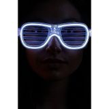 Nessi World Beyaz Led Işıklı Parti Gözlüğü - Neon Glow Şerit Gözlük 3 Modlu