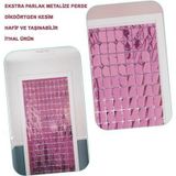 Nessi World Ekstra Metalize Rose Gold Renk Disko Dikdörtgen Kesim Kapı Perdesi Dekorasyon 1x2 Metre