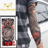 Nessi World Giyilebilir Kol Dövmesi Çorap Dövme 3D Baskılı Kol Bacak Dövme 2 Adet Model 7