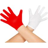 Nessi World Gösteriler İçin 1 Çift Kırmızı Beyaz Pandomim Eldiveni Çocuk Boy