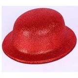 Nessi World Kırmızı Renk Yuvarlak Simli Plastik Parti Şapkası