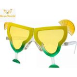 Nessi World Margarita Bardak Şeklinde Parti Gözlüğü Sarı 16x8 cm