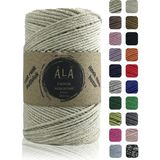 Nessi World Pamuk Makrome Ipi 2mm Cotton Zincir Makrome Çanta Ipi Supla Ipi Koton Ip 250 Gram Ekru Simli (Gold)