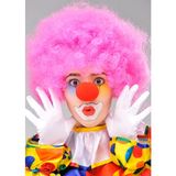 Nessi World Pembe Renk Kıvırcık Afro Bonus Peruk Takma Saç ve Kırmızı Burun Seti