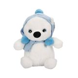 Nessi World S00004773 Şapkalı ve Atkılı 30 cm Peluş Kutup Ayısı