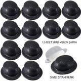 Nessi World Siyah Renk Simli Melon Yuvarlak Parti Şapkası 12 Adet