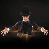 Nessi World Yetişkinler İçin Siyah Renk Ringmaster Sihirbaz Şapkası Silindir Şapka