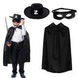 Nessi World Zorro Pelerini Şapkası ve Maske Seti Çocuk Boy