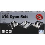 Nessiworld 120 CAOYN-10002 Manyetik 3'lü Oyun Seti (Tavla,dama,satranç) -Cagames