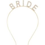 NessiWorld Altın Gold Renk Bekarlığa Veda Kristal Taş Bride Tacı İthal 16x10 cm