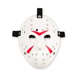 Nessiworld Beyaz Renk Kırmızı Çizgili Tam Yüz Hokey Jason Maskesi Hannibal Maskesi