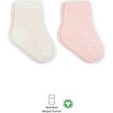 Nessiworld Bistyle Puan Derby Penye Soket Çorap 2'Li BS10103 Pembe Ekru